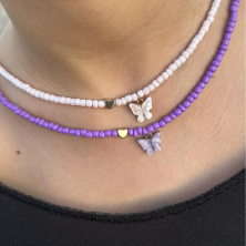 Collier Simple Nœud Papillon Perle